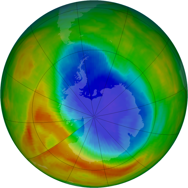 Antarctic ozone map for 12 October 1984